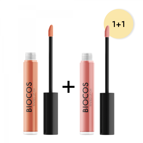 1+1 lūpų aliejus PEACHY APRICOT + COTTON CANDY